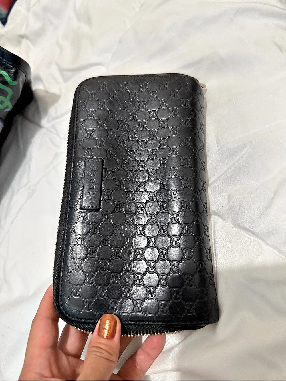 Gucci Guccissima Continental Zip Around Wallet Black